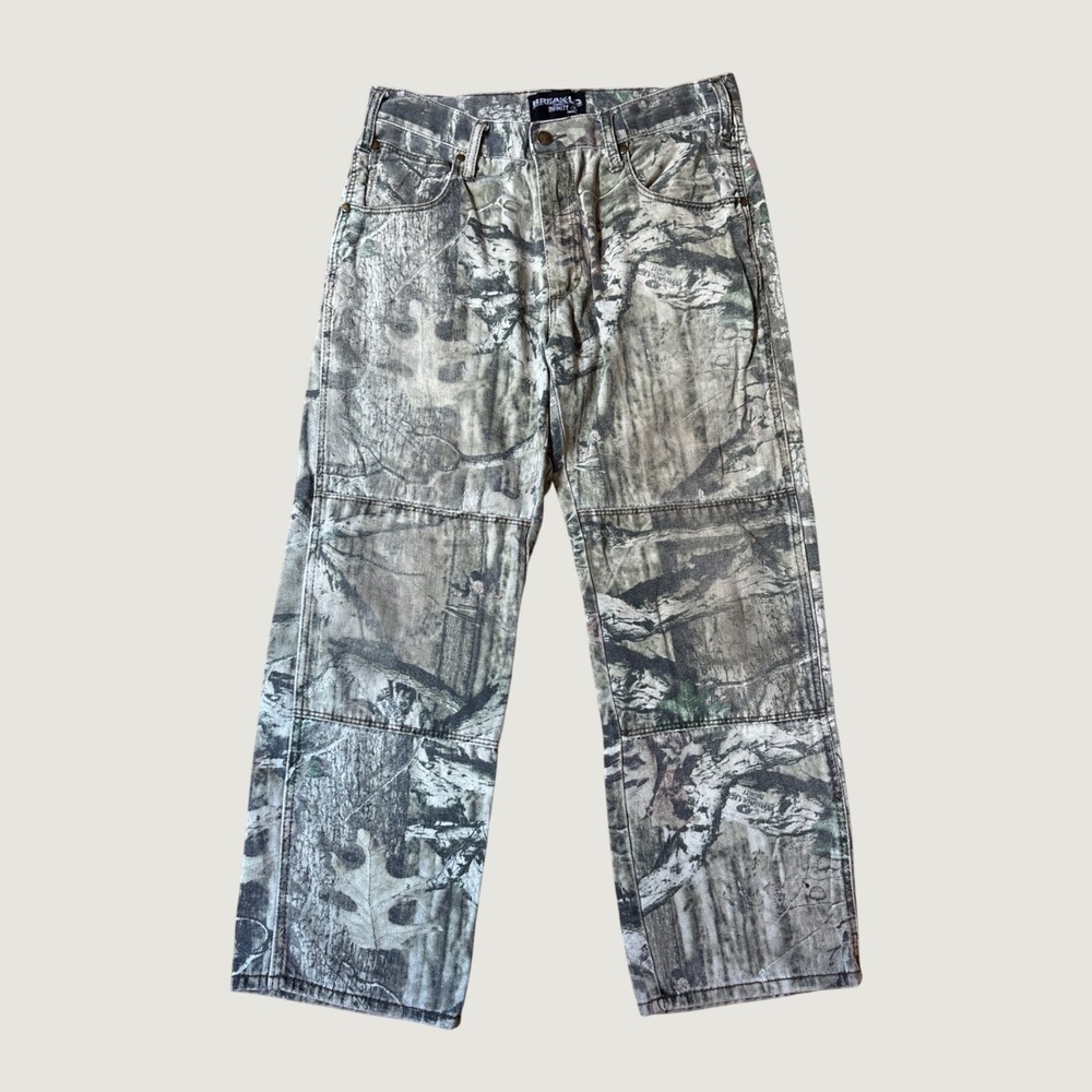 Mossy Oak Break-Up Infinity Camo Double Knee Pants Mens Green Brown SIZE 32x30